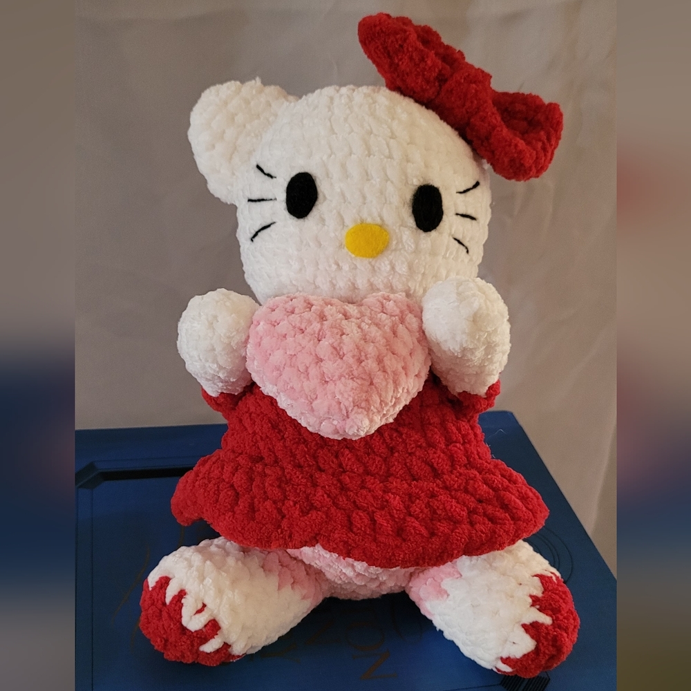Valentine Handmade Crochet Kitty Plushie